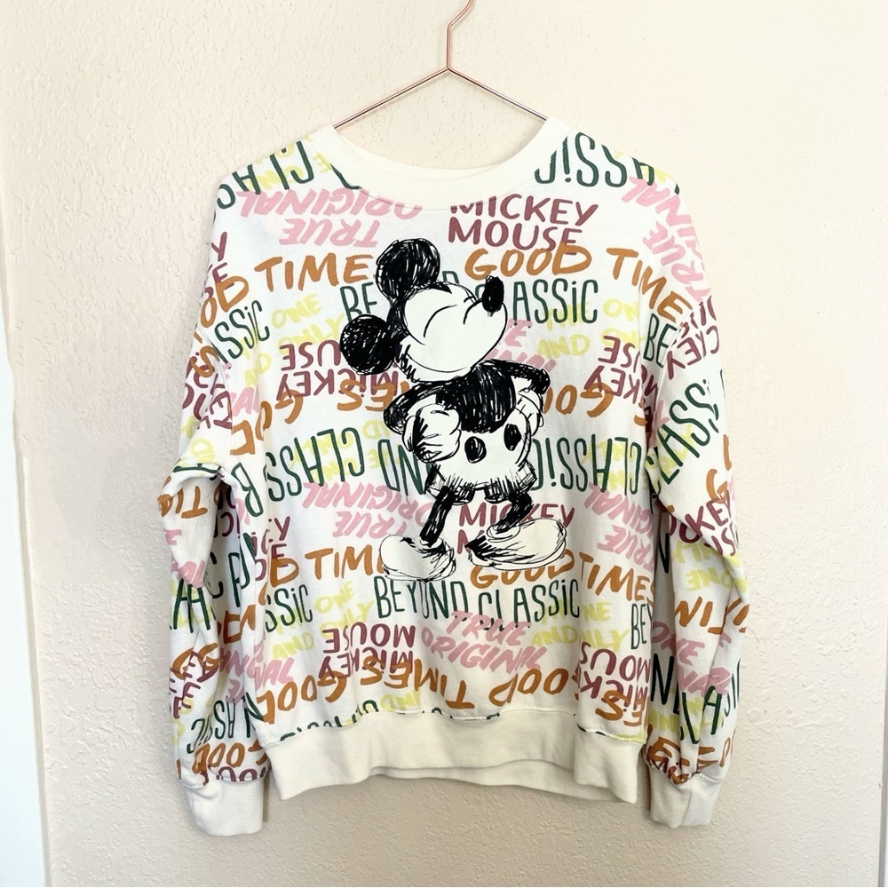 Disney Mickey Mouse All Over Print Graphic Sweatshirt Size M